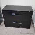 Global Black 2 Drawer Lateral File Cabinet, Locking